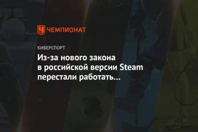 Из-за нового закона в российской версии Steam перестали работать популярные методы оплаты - championat.com
