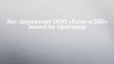 Экс-директору ООО «КамгэсЗЯБ» вынесли приговор - chelny-izvest.ru - Набережные Челны