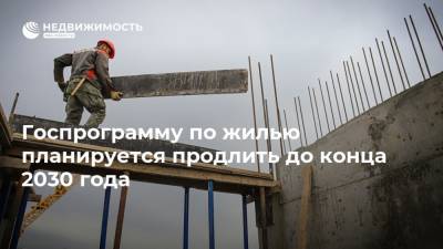 Госпрограмму по жилью планируется продлить до конца 2030 года - realty.ria.ru - Москва - Россия