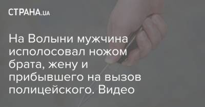 На Волыни мужчина исполосовал ножом брата, жену и прибывшего на вызов полицейского. Видео - strana.ua