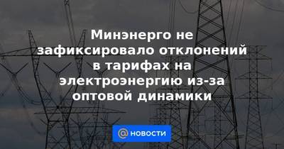 Павел Сниккарс - Минэнерго не зафиксировало отклонений в тарифах на электроэнергию из-за оптовой динамики - smartmoney.one - Россия