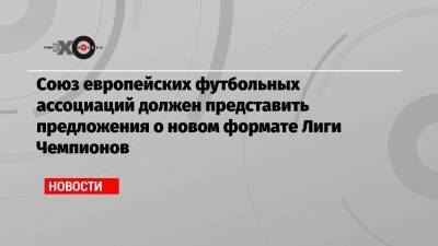 Союз европейских футбольных ассоциаций должен представить предложения о новом формате Лиги Чемпионов - echo.msk.ru