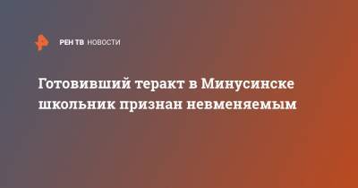 Готовивший теракт в Минусинске школьник признан невменяемым - ren.tv - Красноярский край - Минусинск