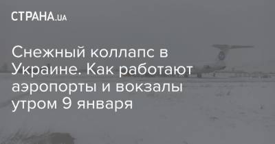 Снежный коллапс в Украине. Как работают аэропорты и вокзалы утром 9 января - strana.ua - Киев - Запорожье