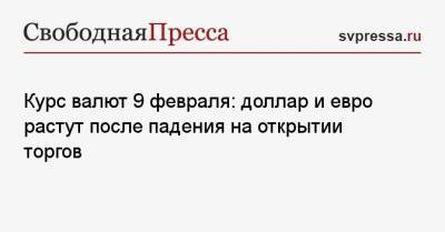 Курс валют 9 февраля: доллар и евро растут после падения на открытии торгов - svpressa.ru