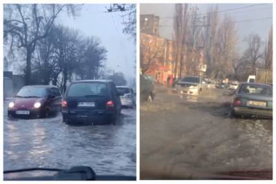 Одесса ушла под воду после дождя и снега: появилось видео затопленных улиц - odessa.politeka.net - Одесса