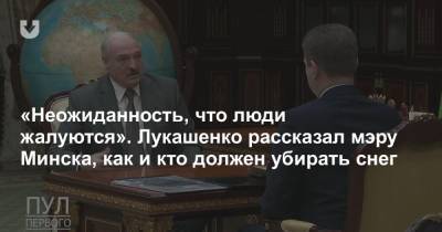 Александр Лукашенко - Владимир Кухарев - «Неожиданность, что люди жалуются». Лукашенко рассказал мэру Минска, как и кто должен убирать снег - news.tut.by - Белоруссия - Минск
