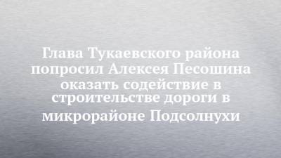 Алексей Песошин - Глава Тукаевского района попросил Алексея Песошина оказать содействие в строительстве дороги в микрорайоне Подсолнухи - chelny-izvest.ru - район Тукаевский