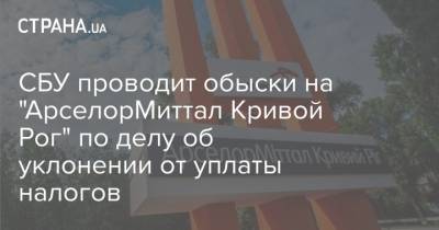 СБУ проводит обыски на "АрселорМиттал Кривой Рог" по делу об уклонении от уплаты налогов - strana.ua - США - Киев - Кривой Рог