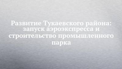 Развитие Тукаевского района: запуск аэроэкспресса и строительство промышленного парка - chelny-izvest.ru - Уфа