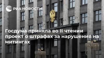 Дмитрий Вяткин - Госдума приняла во II чтении проект о штрафах за нарушения на митингах - ria.ru - Москва - Россия
