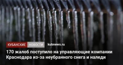 170 жалоб поступило на управляющие компании Краснодара из-за неубранного снега и наледи - kubnews.ru - Москва - Краснодар