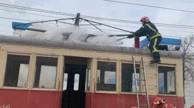 В столице загорелся снегоочистительный трамвай - ru.slovoidilo.ua - Киев