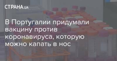 В Португалии придумали вакцину против коронавируса, которую можно капать в нос - strana.ua - Канада - Португалия
