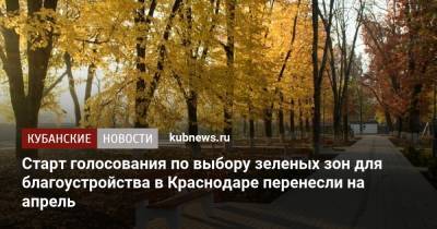Старт голосования по выбору зеленых зон для благоустройства в Краснодаре перенесли на апрель - kubnews.ru - Краснодар - Благоустройство
