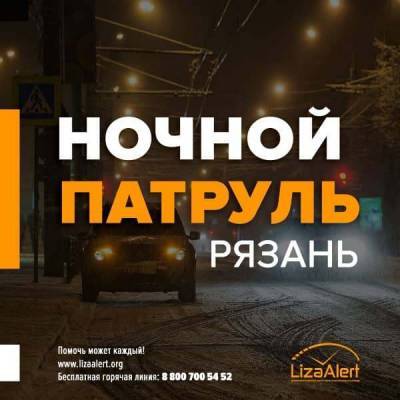 Волонтёры «ЛизаАлерт» объявили о ночном патрулировании улиц Рязани - 7info.ru - Рязань