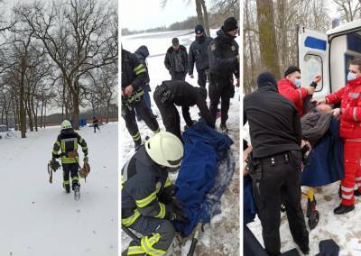 В Рубежном на озере Песчаном спасали мужчину, который провалился под лед: видео - vchaspik.ua - Гсчс