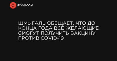 Денис Шмыгаль - Шмыгаль обещает, что до конца года все желающие смогут получить вакцину против COVID-19 - bykvu.com - Луганская обл. - Черкасская обл.