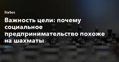 Важность цели: почему социальное предпринимательство похоже на шахматы - forbes.ru