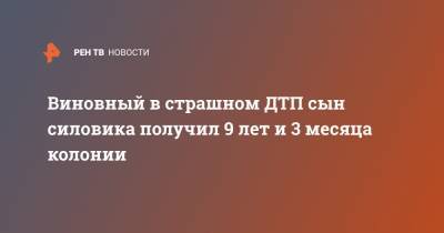 Владимир Васильев - Андрей Васильев - Виновный в страшном ДТП сын силовика получил 9 лет и 3 месяца колонии - ren.tv