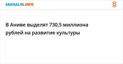 В Аниве выделят 730,5 миллиона рублей на развитие культуры - sakhalin.info