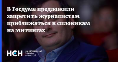 Александр Хинштейн - В Госдуме предложили запретить журналистам приближаться к силовикам на митингах - nsn.fm