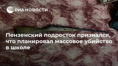 Пензенский подросток признался, что планировал массовое убийство в школе - ria.ru - Москва - Пензенская обл.