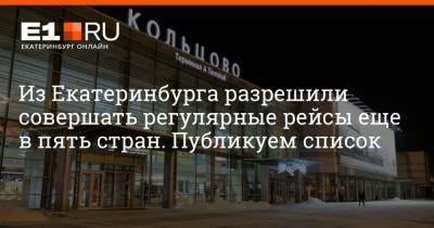 Артем Устюжанин - Из Екатеринбурга разрешили совершать регулярные рейсы еще в пять стран. Публикуем список - e1.ru - Узбекистан - Египет - Екатеринбург - Киргизия - Эмираты - Каир