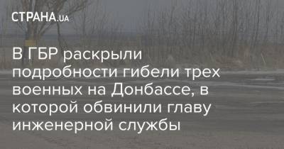 В ГБР раскрыли подробности гибели трех военных на Донбассе, в которой обвинили главу инженерной службы - strana.ua - район Бахмутский - Донецкая обл.