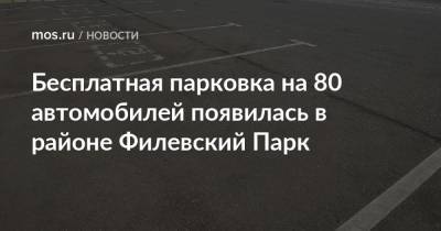 Бесплатная парковка на 80 автомобилей появилась в районе Филевский Парк - mos.ru - Москва - Благоустройство