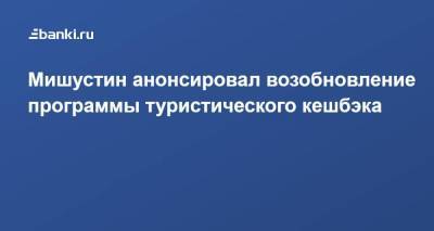 Михаил Мишустин - Мишустин анонсировал возобновление программы туристического кешбэка - smartmoney.one