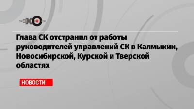 Светлана Петренко - Александр Бастрыкин - Глава СК отстранил от работы руководителей управлений СК в Калмыкии, Новосибирской, Курской и Тверской областях - echo.msk.ru - Курская обл. - Тверская обл. - Новосибирская обл. - респ. Калмыкия