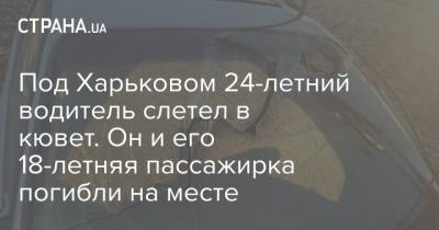 Под Харьковом 24-летний водитель слетел в кювет. Он и его 18-летняя пассажирка погибли на месте - strana.ua - Харьковская обл. - Харьков