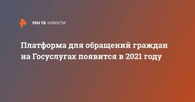Дмитрий Чернышенко - Платформа для обращений граждан на Госуслугах появится в 2021 году - ren.tv