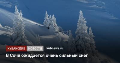 В горах Сочи ожидается очень сильный снег - kubnews.ru - Сочи - Краснодарский край