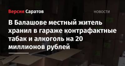 В Балашове местный житель хранил в гараже контрафактные табак и алкоголь на 20 миллионов рублей - nversia.ru - Саратовская обл.