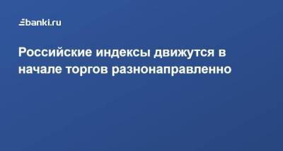 Российские индексы движутся в начале торгов разнонаправленно - smartmoney.one