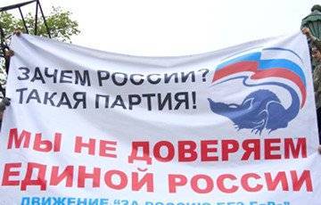 Денис Волков - Рейтинг партии Путина рухнул до рекордного за несколько лет минимума - charter97.org - Крым