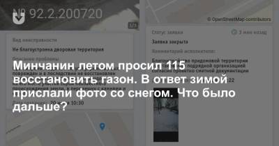 Минчанин летом просил 115 восстановить газон. В ответ зимой прислали фото со снегом. Что было дальше? - news.tut.by - Минск