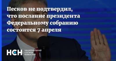 Владимир Путин - Дмитрий Песков - Песков не подтвердил, что послание президента Федеральному собранию состоится 7 апреля - nsn.fm