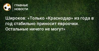 Роман Широков - Широков: «Только «Краснодар» из года в год стабильно приносит евроочки. Остальные ничего не могут» - bombardir.ru - Краснодар