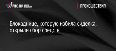 Блокаднице, которую избила сиделка, открыли сбор средств - ivbg.ru - Санкт-Петербург