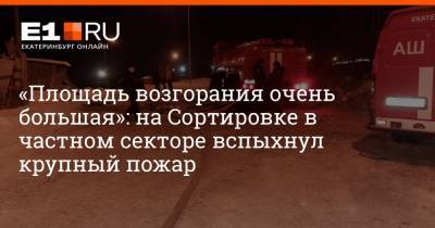 «Площадь возгорания очень большая»: на Сортировке в частном секторе вспыхнул крупный пожар - e1.ru - Екатеринбург - Свердловская обл.