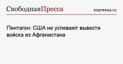 Пентагон: США не успевают вывести войска из Афганистана - svpressa.ru - Швеция - Washington - Афганистан