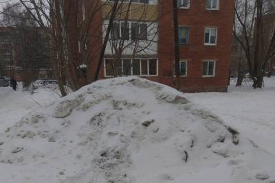 Житель Амурского посёлка в Омске пожаловался на невывезенные кучи снега - omsk.mk.ru - Омск