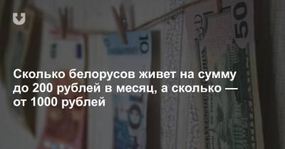 Сколько белорусов живет на сумму до 200 рублей в месяц, а сколько — от 1000 рублей - news.tut.by