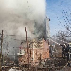 В Запорожье горел дачный участок. Фото - reporter-ua.com - Запорожская обл. - Запорожье - Гсчс