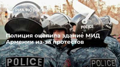 Никол Пашинян - Никола Пашинян - Оник Гаспарян - Полиция оцепила здание МИД Армении из-за протестов - ria.ru - Армения - Ереван