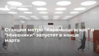 Андрей Бочкарев - Станции метро "Карамышевская" и "Мневники" запустят в конце марта - realty.ria.ru - Москва