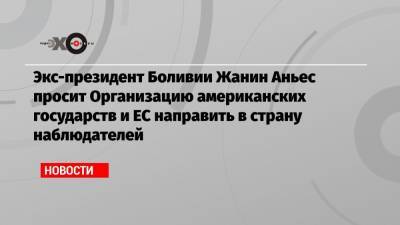 Жозеп Боррель - Аньес Жанин - Экс-президент Боливии Жанин Аньес просит Организацию американских государств и ЕС направить в страну наблюдателей - echo.msk.ru - Боливия